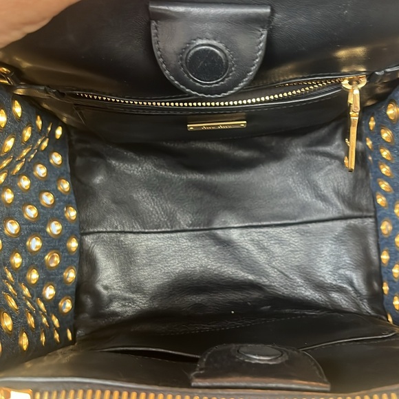 Miu Miu R1032v Denim biker bag. - Picture 6 of 9